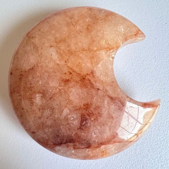 Fire Quartz Crystal Crescent‎ Moon (2) - Picture 6 of 11
